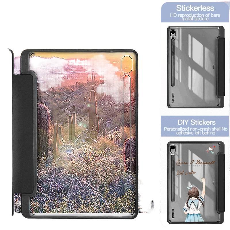 DGG Green Samsung Tab Clear Back Case Compatible with Multiple Samsung Tab Models with Pencil Holder with Protective Cover Stand Function and Daily Tablet Carry - Image 3