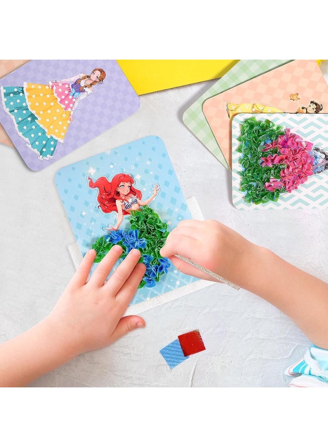 TFIXOL Arts and Crafts Kits for Girls,Creative Puzzle Puncture Painting DIY Poking and Painting Craft Kit,12 Sheets DIY Princesses Puncture Painting Board Poke Craft Kit Gifts for Age 3+ - Image 3