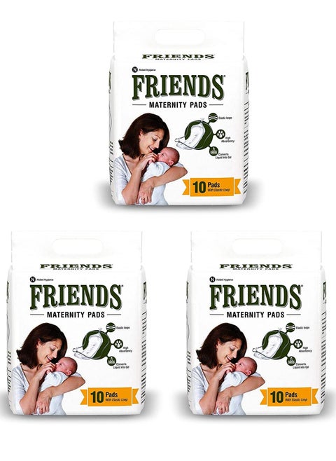 Friends Disposable Maternity Pads with Elastic Loop for Post Pregnancy Bleeding - pack of 3