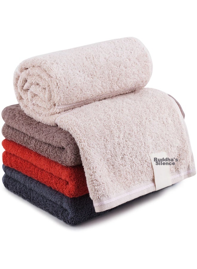سانلي Sanli Pure Cotton Plain Good Quality Towels 4-pack قطن سنجيانغ طويل التيلة مناشف وجه معيار الدرجة أ - Image 3