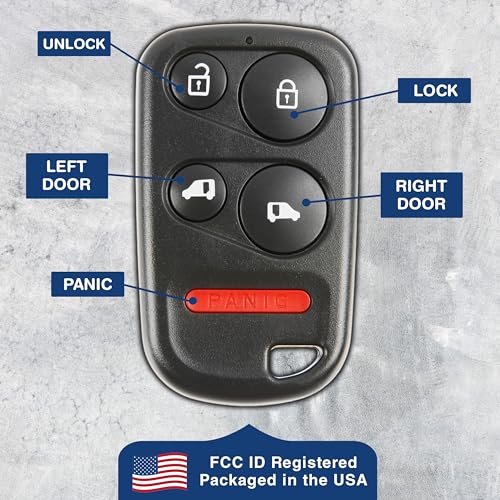 KeylessOption 2X KeylessOption Key Fob Replacement for 2001 2002 2003 2004 Honda Odyssey Remote, 5-Button OUCG8D-440H-A, Self Programming - Image 5