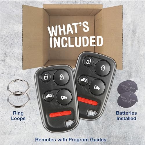 KeylessOption 2X KeylessOption Key Fob Replacement for 2001 2002 2003 2004 Honda Odyssey Remote, 5-Button OUCG8D-440H-A, Self Programming - Image 2