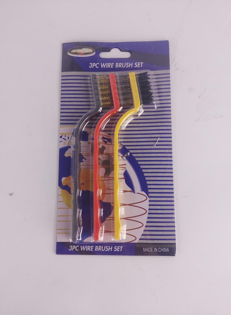 Set of 3 Home Gas Stove Cleaning Brushes Made of Brass, Nylon and Stainless Steel