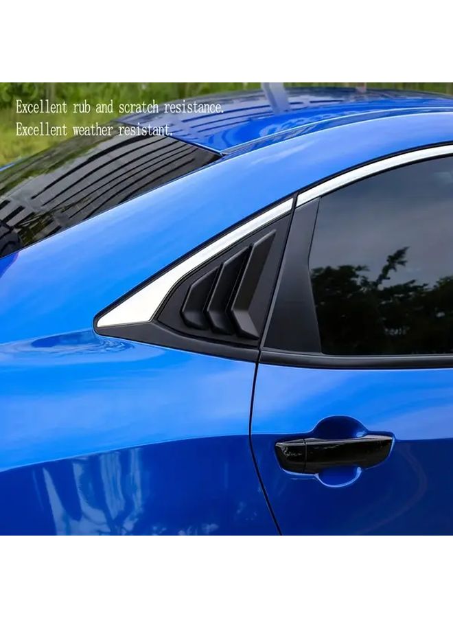 Matte Black Rear Side Window Louvers For Civic Sedan Models - Image 4