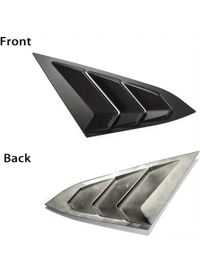 Matte Black Rear Side Window Louvers For Civic Sedan Models - Image 2