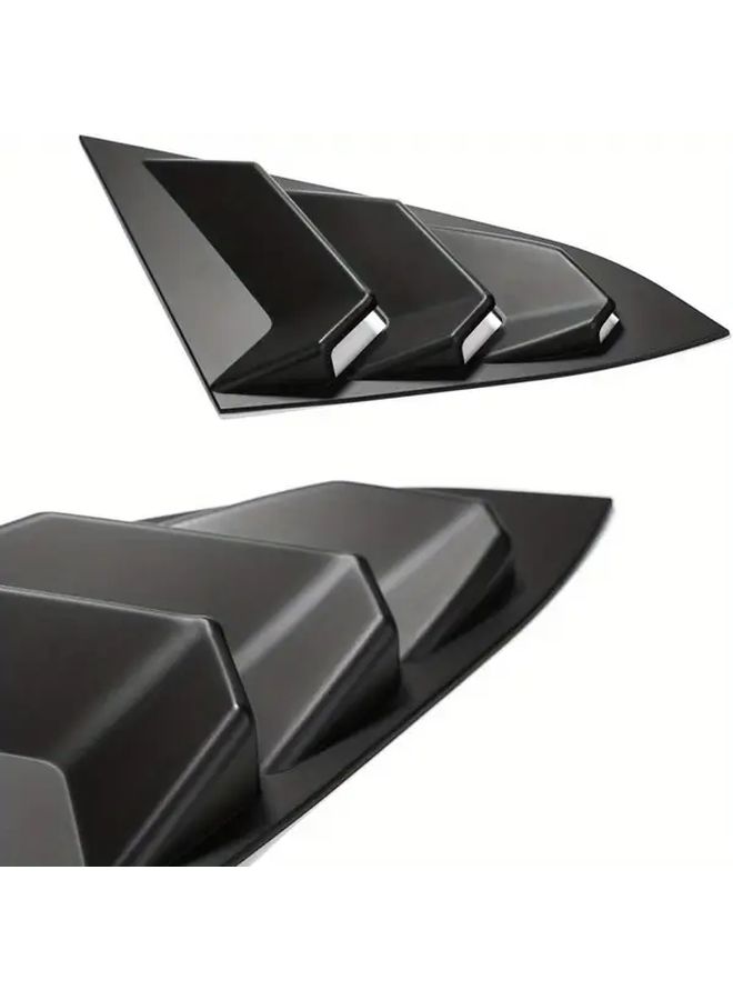 Matte Black Rear Side Window Louvers For Civic Sedan Models - Image 5