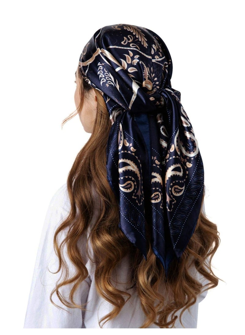 Zikra Silk Like Head Scarf - 35" Square Fashion Silk Feeling Scarf for Women's Hair Wrapping at Night. - Image 2