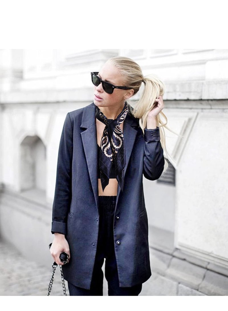 Zikra Silk Like Head Scarf - 35" Square Fashion Silk Feeling Scarf for Women's Hair Wrapping at Night. - Image 5