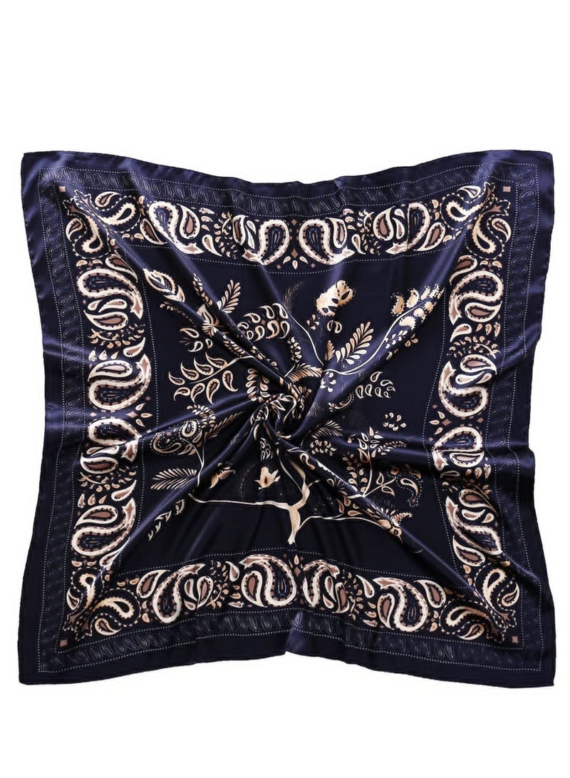 Zikra Silk Like Head Scarf - 35" Square Fashion Silk Feeling Scarf for Women's Hair Wrapping at Night. - Image 1