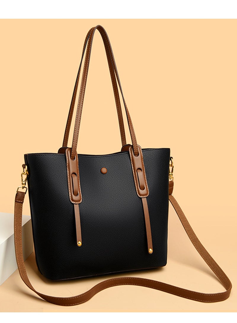 Women's Tote Bag Handbag Shoulder Bag, Large Capacity Fashionable PU Tote Bag with Zipperfor Ladies Girls  - Image 1
