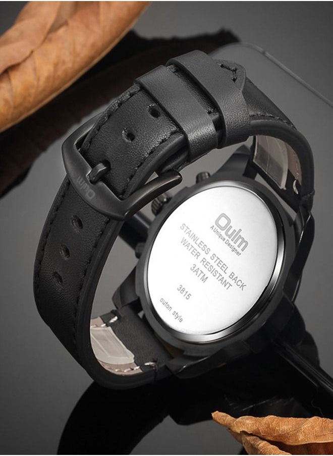 Oulm - Oulm Brand Six-hand Quartz Movement Men's Fashion Men Watch 30 Meter Wather Proof  Quartz Watch - Image 1