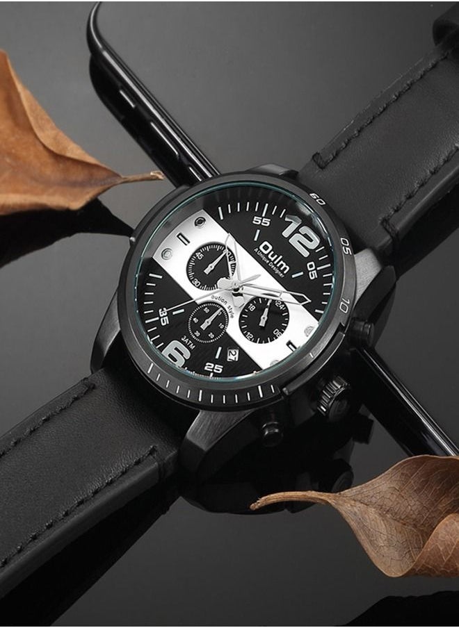 Oulm - Oulm Brand Six-hand Quartz Movement Men's Fashion Men Watch 30 Meter Wather Proof  Quartz Watch - Image 1