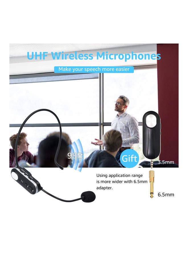 Headset Wireless Microphone With 6.5mm Audio Adapter LU-VH50-3 Black - Image 4