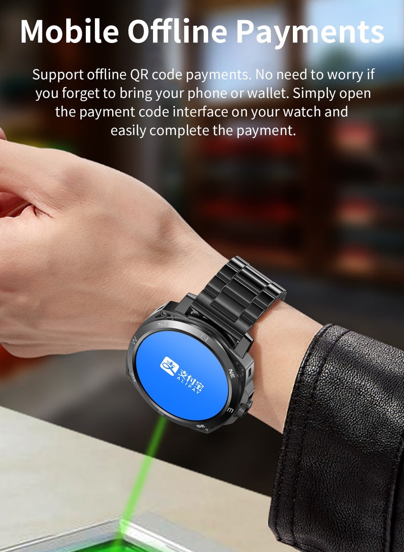 RollsTimi  Smart Watch for Men,1.43" AMOLED HD Fitness Tracker with Sleep Heart Rate Monitor,100+ Sports Modes,Waterproof Activity Trackers,Smartwatches for Android iOS,Black - Image 4