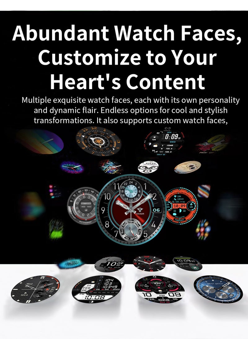 RollsTimi  Smart Watch for Men,1.43" AMOLED HD Fitness Tracker with Sleep Heart Rate Monitor,100+ Sports Modes,Waterproof Activity Trackers,Smartwatches for Android iOS,Black - Image 5