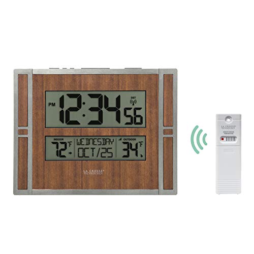 La Crosse Technology BBB86088 Atomic Digital Wall Clock with Indoor & Outdoor Temperature - Image 4