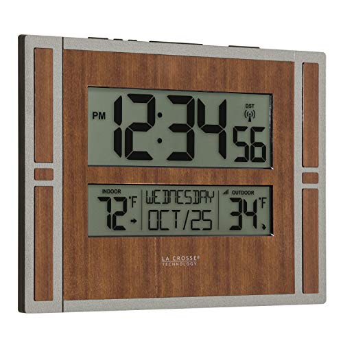 La Crosse Technology BBB86088 Atomic Digital Wall Clock with Indoor & Outdoor Temperature - Image 3