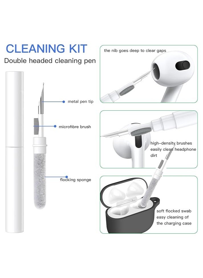 Silicone Case for HUAWEI FreeClip Case Cover with Keychain/Cleaner Kit (White, Enhanced) - Image 5