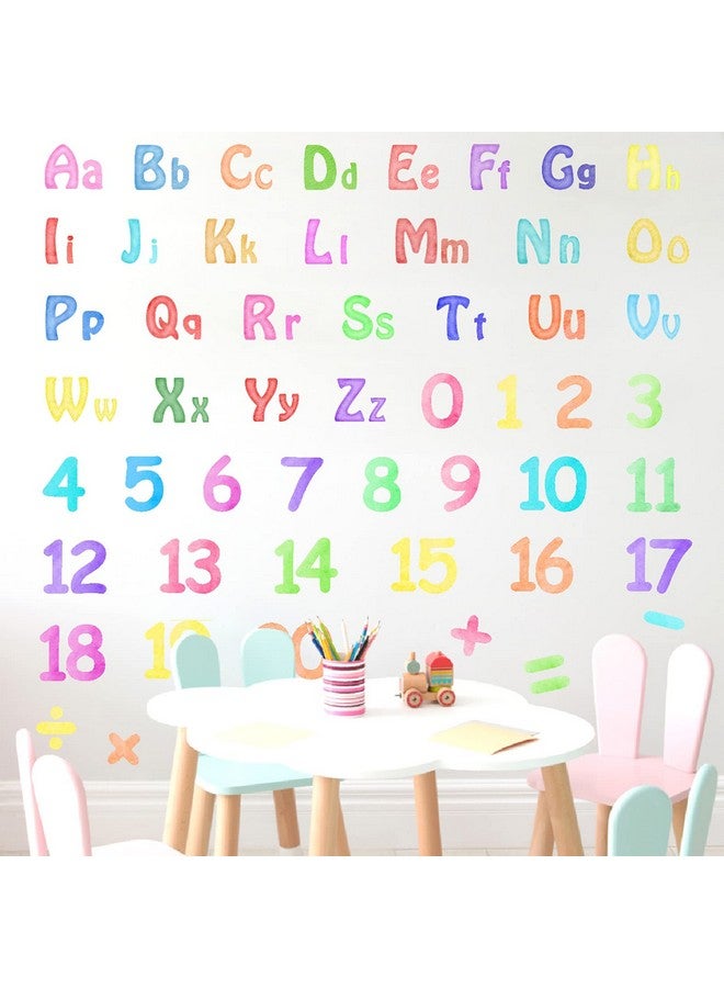 THEYGE Number Wall Decals Letter Wall Decals Alphabet Wall Stickers Removable ABC Wall Stickers Colorful Learning Wall Decals Educational Wall Stickers for Kids Room Nursery Playroom Decor - Image 1