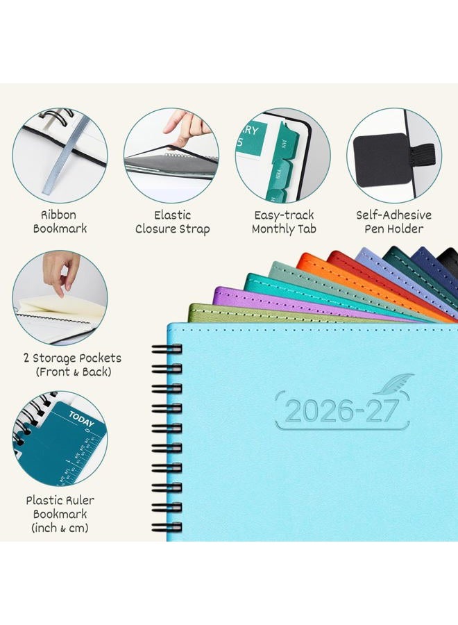 BEZEND Monthly Planner 2026-2027, 2 Year Calendar Book with Notes, 7" x 9" Medium Size, Runs Jan 2026 to Dec 2027, 120 GSM Paper, Storage Pockets, Spiral PU Leather Softcover - Lavender - Image 2