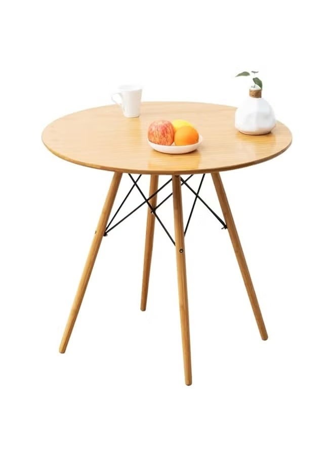 Taimi 3-Piece Dining Set Compact Mid-Century Modern Wooden Table -- 2 White chairs Set  - Image 5