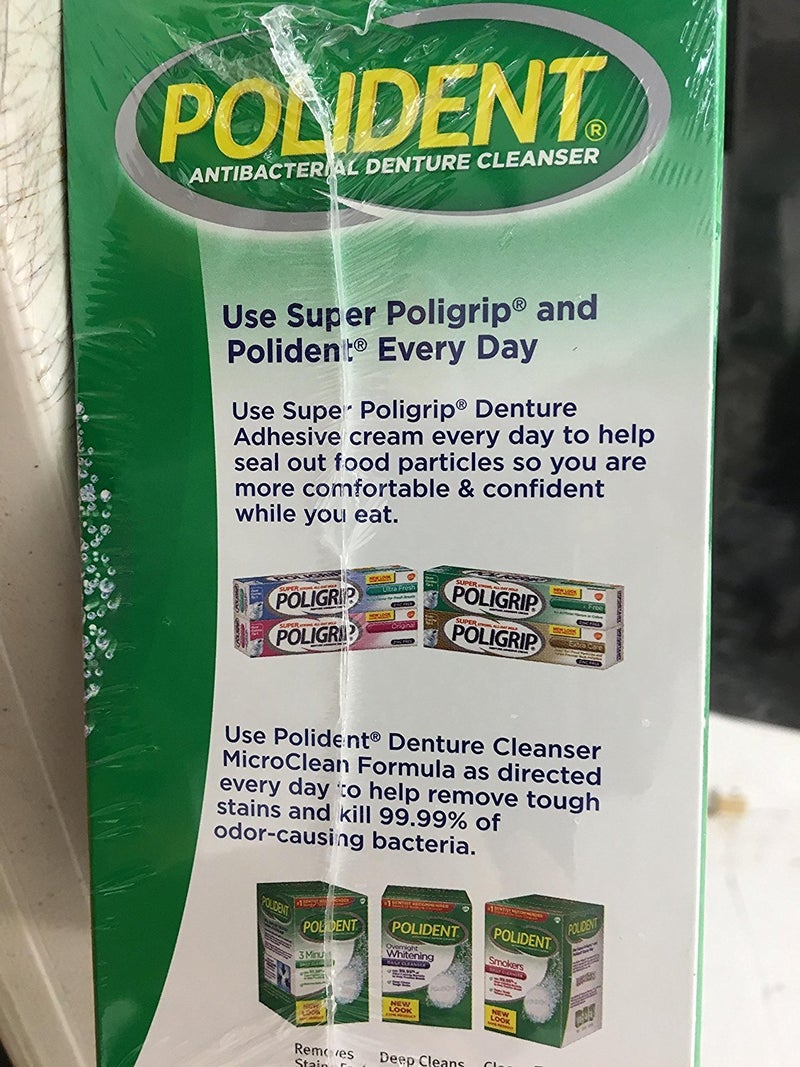 Polident Improved Triple Mint Freshness - Polident Antibacterial 3 Minute Denture Cleanser 96 Tablets per Box (Pack of 2) - Image 2