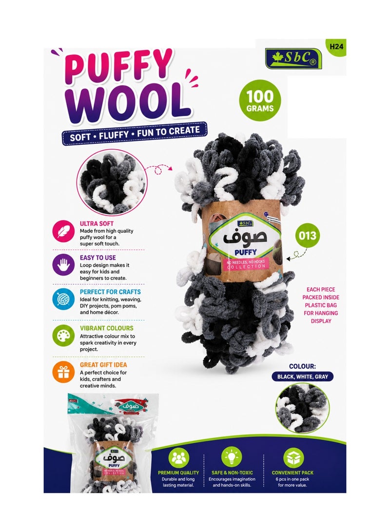SBC Puffy Wool Yarn For Art And Craft Multicolour - Image 1