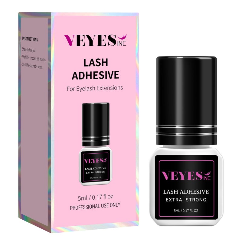 VEYES INC غراء تمديد الرموش من VEYES INC - غراء رموش احترافي قوي للغاية 5 مل | وقت جفاف 1 ثانية | ثبات - 8 أسابيع | لاصق أسود للاستخدام الاحترافي فقط - Image 1