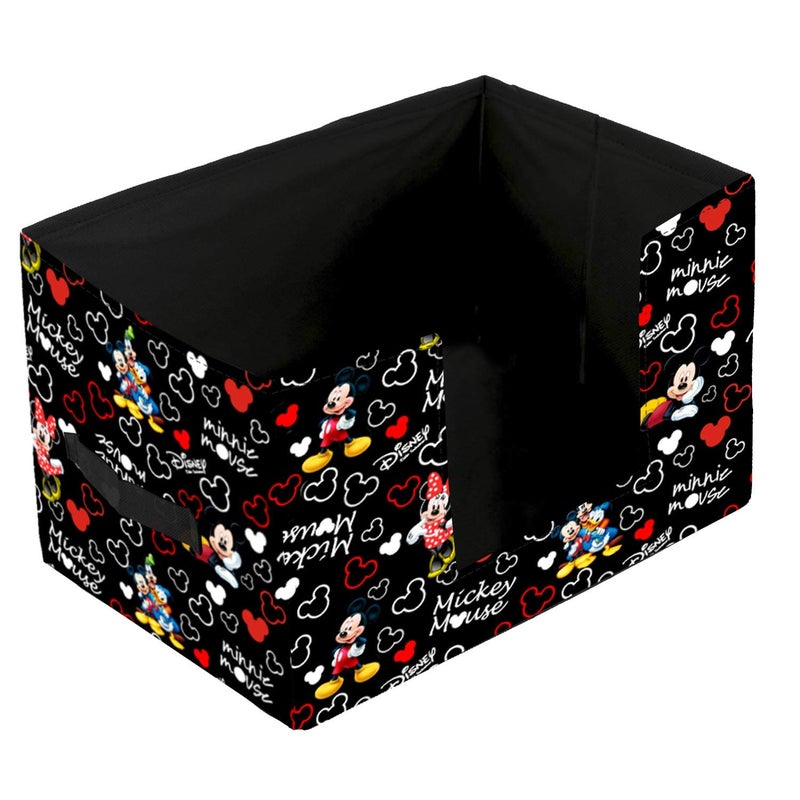 Kuber Industries Disney Mickey Mouse Printed Multiuses NonWoven Closet Organizer Storage Bin Shelf Storage Oragnizer With Handle Pack of 2 BlackHS43KUBMART26377 - Image 5