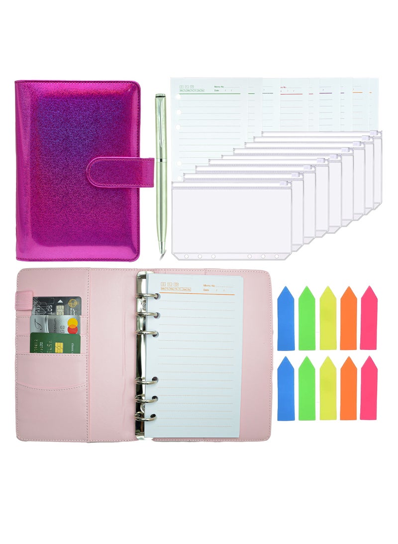 Money envelope, budget papers, and expenses - with cash envelopes for budgeting and saving money - colored sticky notes and a metal pen - Image 1