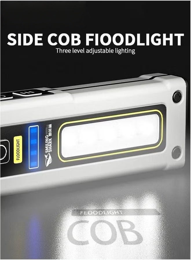 EETU Rechargeable LED Flashlight,Super Bright Flashlight With Battery Display And 3 Modes,Waterproof Torch Light Magnetic Tail,COB Side Lights For Camping Emergencies - Image 3