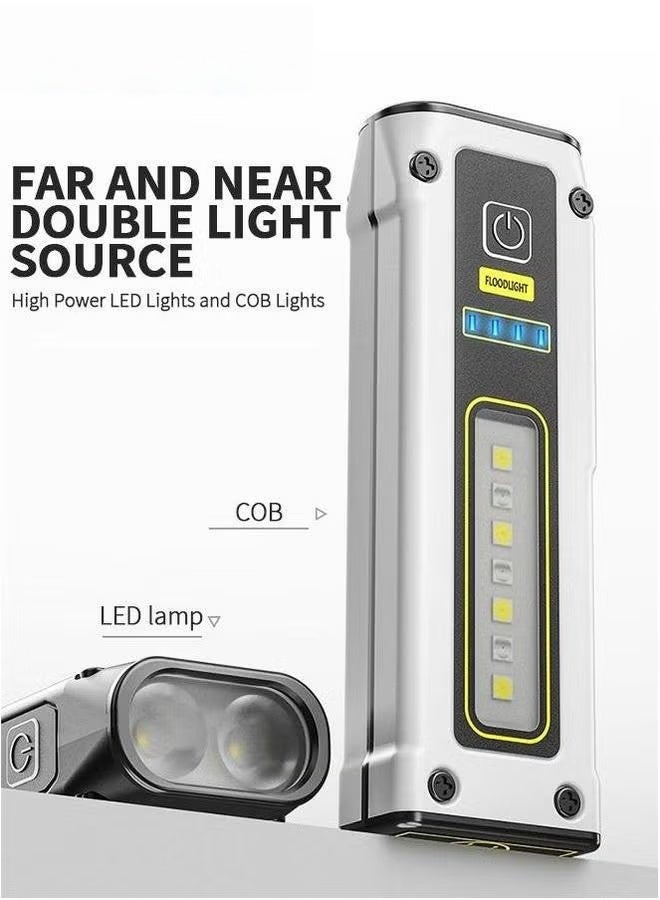 EETU Rechargeable LED Flashlight,Super Bright Flashlight With Battery Display And 3 Modes,Waterproof Torch Light Magnetic Tail,COB Side Lights For Camping Emergencies - Image 2