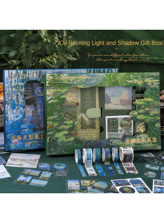 Bluejw High-value Oil Painting Hand Account Book Gift Box Suit Notebook Suit Creative Simple Ins Style Hand Account Book Stationery - Image 3