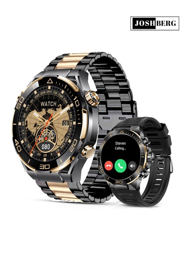 Joshberg S30Max Smart Watch for Men, 1.62 Inch Mens Smart Watch with Bluetooth Answer/Make Calls,120+ Sports,420mAh Heavy Duty Smartwatch Heart Rate Blood Oxygen Blood Pressure Sleep Monitor Pedometer, IP68 Waterproof, Rugged Smartwatch for IOS Android,2 Straps  - Image 1
