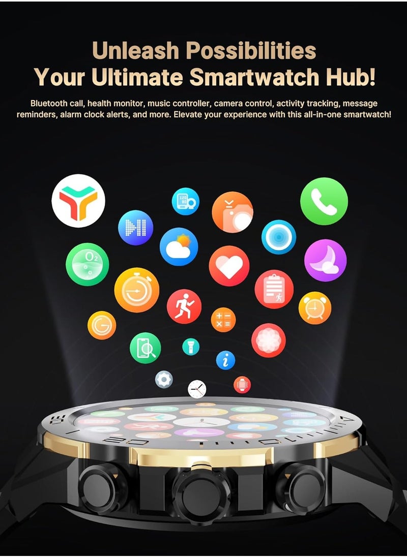 Joshberg S30Max Smart Watch for Men, 1.62 Inch Mens Smart Watch with Bluetooth Answer/Make Calls,120+ Sports,420mAh Heavy Duty Smartwatch Heart Rate Blood Oxygen Blood Pressure Sleep Monitor Pedometer, IP68 Waterproof, Rugged Smartwatch for IOS Android,2 Straps  - Image 2