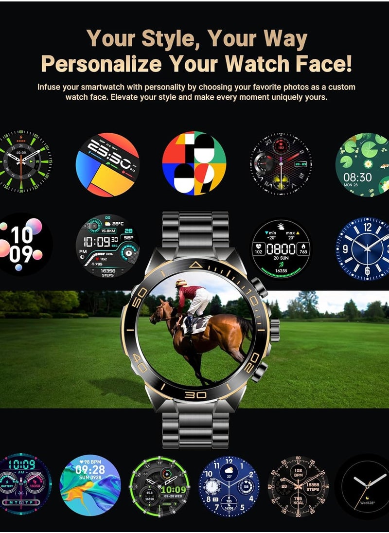 Joshberg S30Max Smart Watch for Men, 1.62 Inch Mens Smart Watch with Bluetooth Answer/Make Calls,120+ Sports,420mAh Heavy Duty Smartwatch Heart Rate Blood Oxygen Blood Pressure Sleep Monitor Pedometer, IP68 Waterproof, Rugged Smartwatch for IOS Android,2 Straps  - Image 3