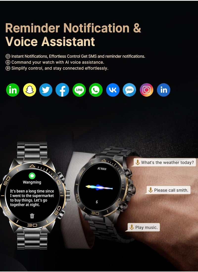 Joshberg S30Max Smart Watch for Men, 1.62 Inch Mens Smart Watch with Bluetooth Answer/Make Calls,120+ Sports,420mAh Heavy Duty Smartwatch Heart Rate Blood Oxygen Blood Pressure Sleep Monitor Pedometer, IP68 Waterproof, Rugged Smartwatch for IOS Android,2 Straps  - Image 4