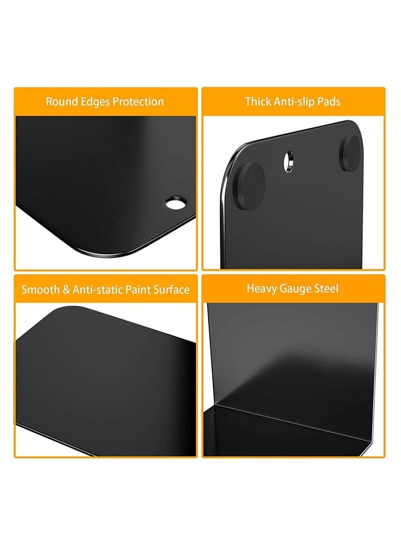 Arabest Book Shelf Holder Home Decorative, Metal Bookends Black (1 Pairs/2 Pieces) - Image 5