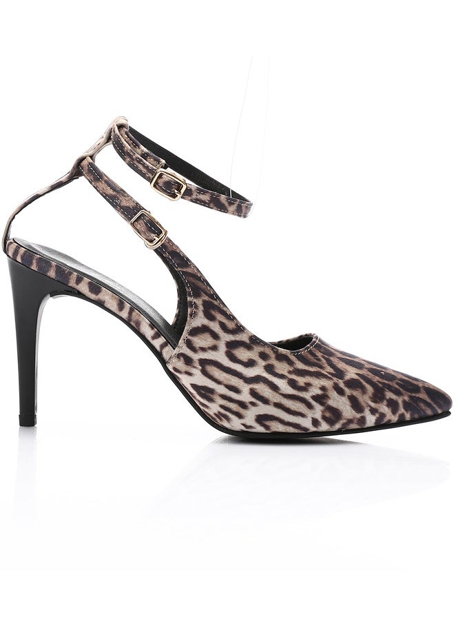Mr.joe Mr Joe Leopard Print Stiletto Heel Pumps with Double Ankle Straps -3014  - Image 2