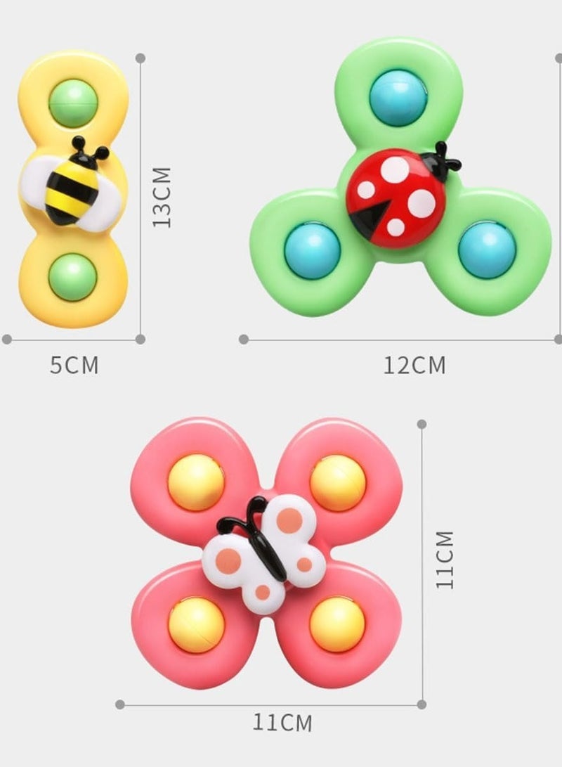 3PCS Suction Cup Spinner Toys Novelty Sensory Toys Fidget Spinner Bath Toys for Toddlers Kids Birthday Baby Gifts - Image 3