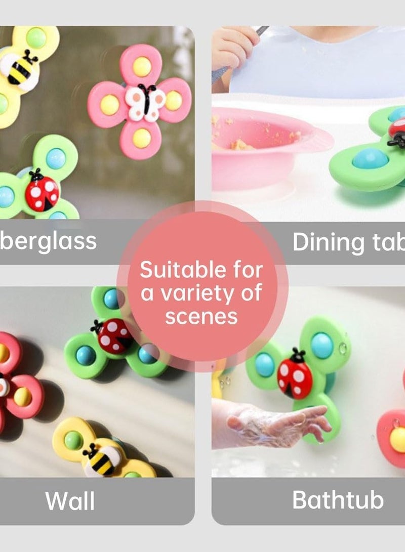3PCS Suction Cup Spinner Toys Novelty Sensory Toys Fidget Spinner Bath Toys for Toddlers Kids Birthday Baby Gifts - Image 4