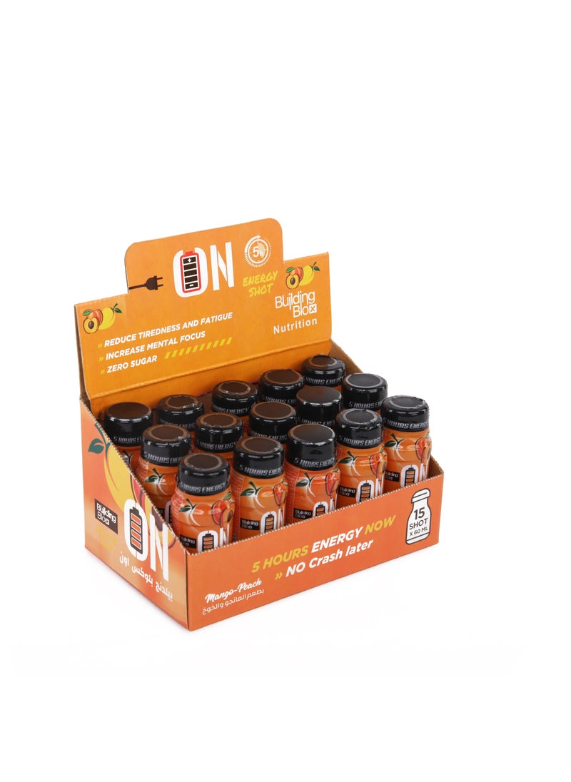 Building Blox - ON Energy Shot -  Mango/Peach  (Pack of 15 Servings) - Image 1