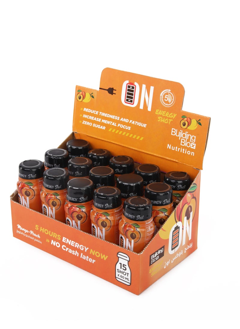 Building Blox - ON Energy Shot -  Mango/Peach  (Pack of 15 Servings) - Image 1