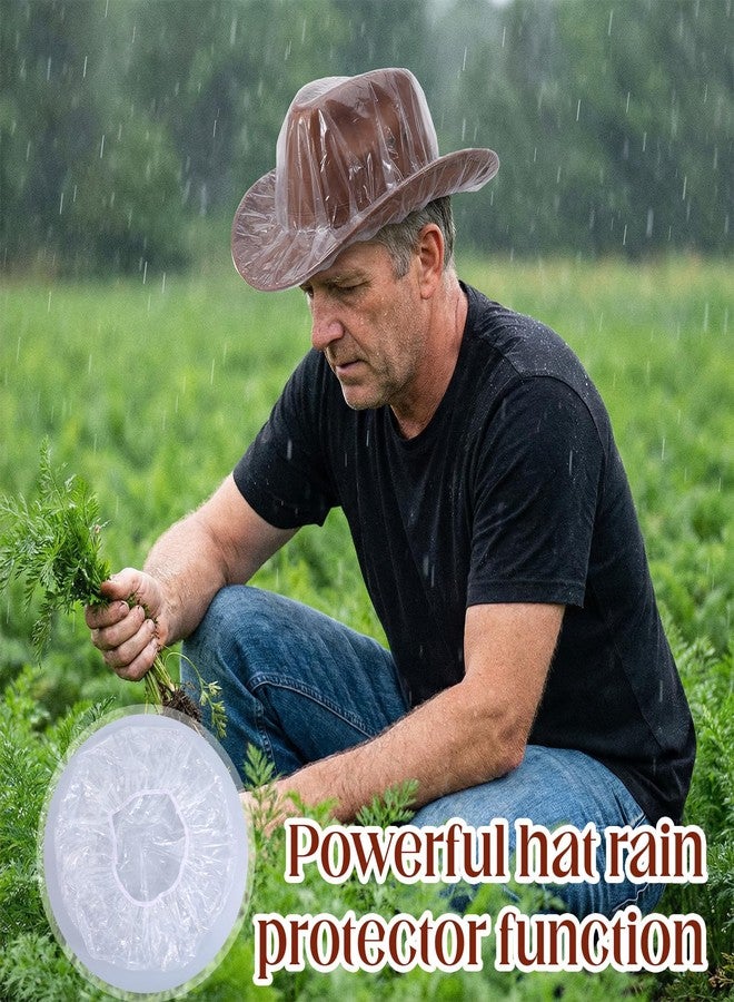 Zelphvt 4 Pcs Cowboy Hat Cover, Unisex Cowboys Hats Covers Transparent Cowboy Hat Rain Cover for Dust Waterproof Hats Protector for Storage - Image 5