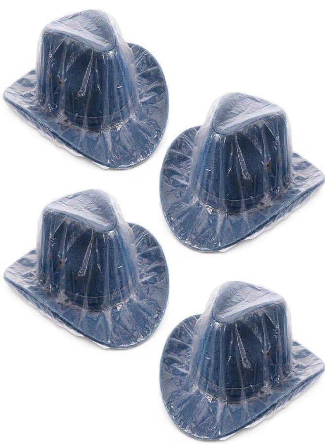 Zelphvt 4 Pcs Cowboy Hat Cover, Unisex Cowboys Hats Covers Transparent Cowboy Hat Rain Cover for Dust Waterproof Hats Protector for Storage - Image 1