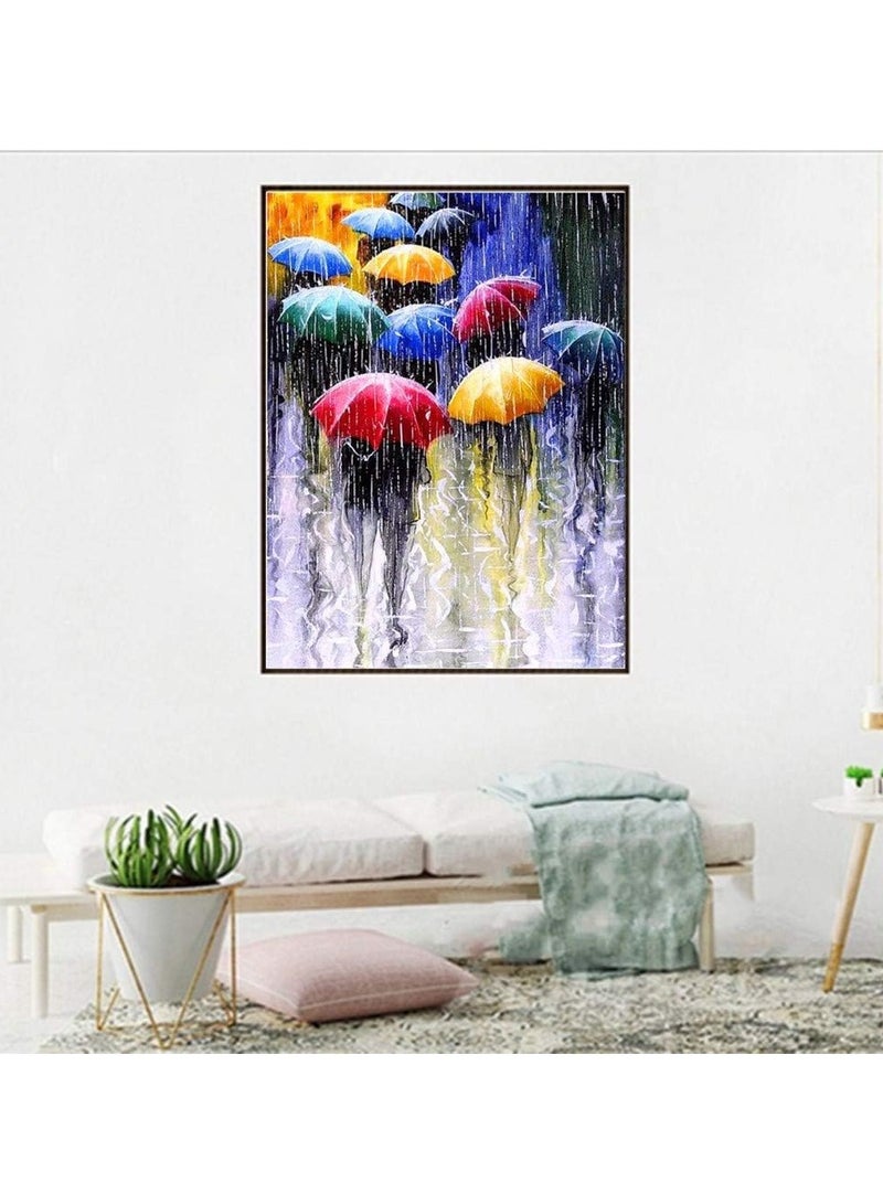 Cool Baby 5D Diamond Painting, DIY Full Rhinestones, Cross-Stitch Embroidery, Crafts, Artwork, Canvas, Wall Decoration, 12X16 inches, Stroll in The rain - Image 5