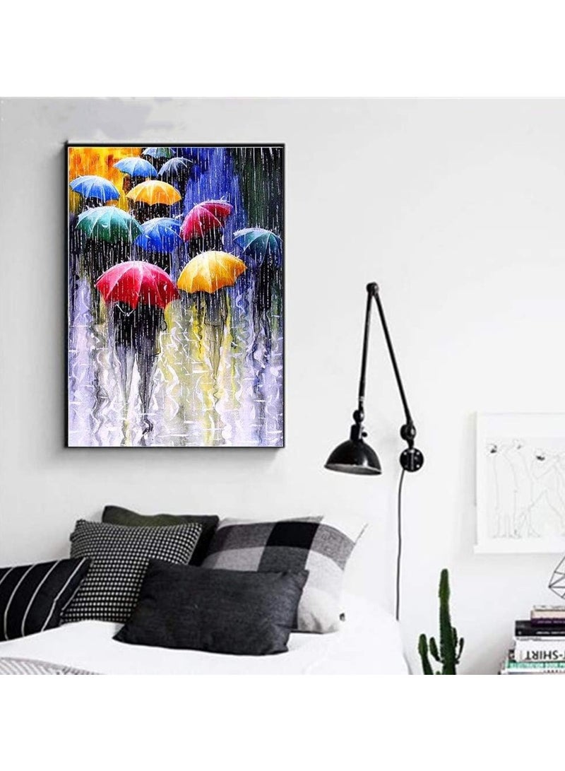 Cool Baby 5D Diamond Painting, DIY Full Rhinestones, Cross-Stitch Embroidery, Crafts, Artwork, Canvas, Wall Decoration, 12X16 inches, Stroll in The rain - Image 4