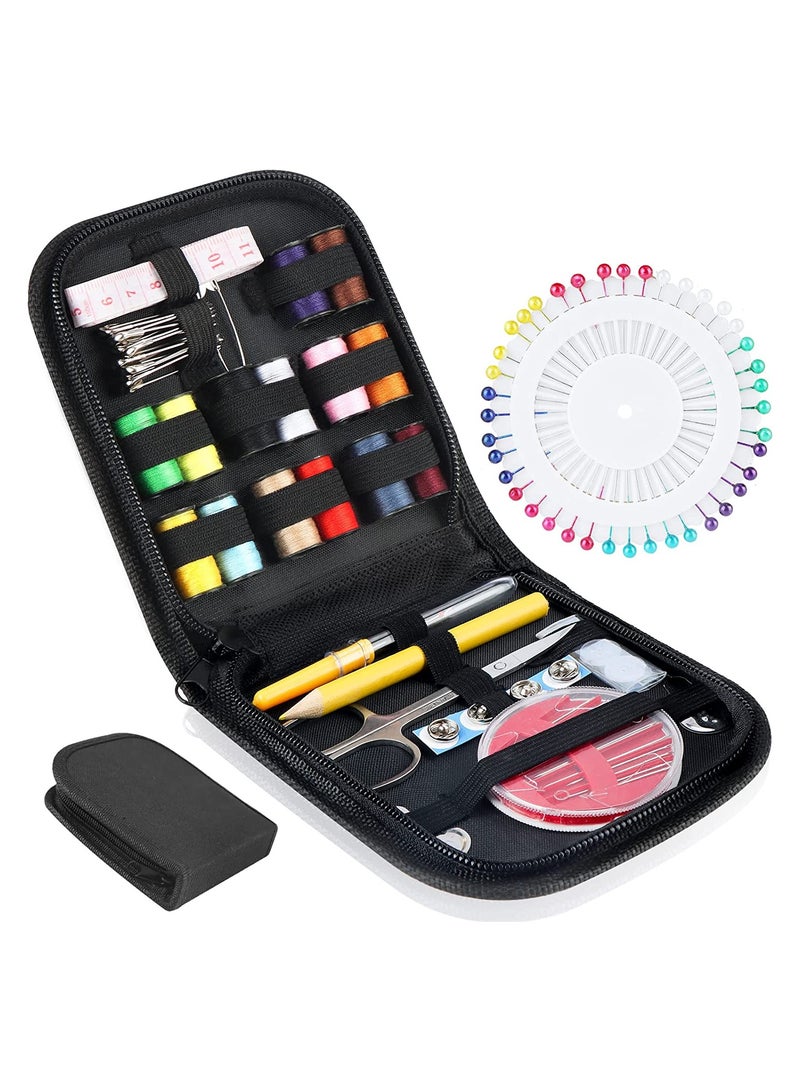 SYOSI Travel Sewing Kit, 94 pcs DIY Premium Sewing Supplies, Small Sewing Kits for Adults, Beginner, Needle and Thread Kit, Traveling and Emergency Clothing Fixes - Image 1