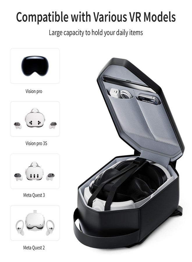 ANNAPRO Carrying Case for Oculus Quest 2/Meta Quest Pro, Hard Travel Case for Quest 2/ Meta Quest Pro VR Gaming Elite Strap Headset and Controllers Accessories Crossbody Shoulder Chest Backpack - Image 2