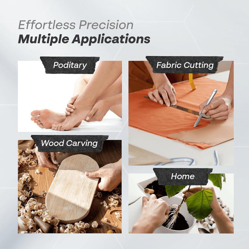 My Med شفرات مشرط قابلة للتصرف | شفرات حادة من الفولاذ الكربوني #22 | عبوة من 100 | أكياس فردية معقمة | أداة ديرما بلانينغ للوجه للمحترفين، أطباء الأقدام، الحرف والمزيد - Image 2